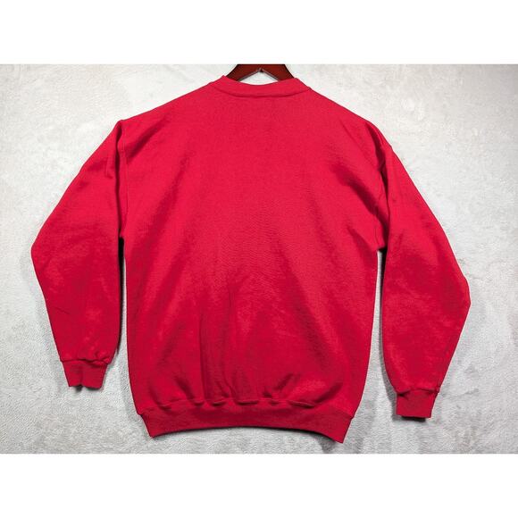 VTG 90s Disney Mickey & Co Embroidered Donald Duck Crewneck LARGE Sweatshirt Red - Picture 8 of 8